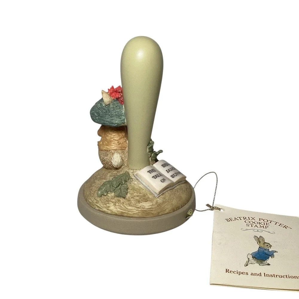 Beatrix Potter Benjamin Bunny Cookie Stamp Ceramic Figurine with Recipes 1997
